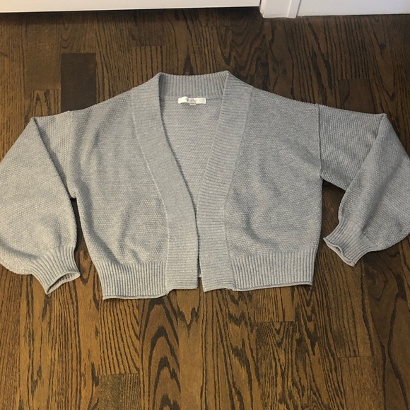 Women’s Waffle Knit Light Gray Cardigan (Anthropologie) - Picture 2 of 6